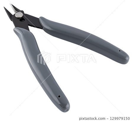 Metal wire cutters for clean cutting of wires and cables. A tool for precise work with wires, cables, and soft metal. 129979150