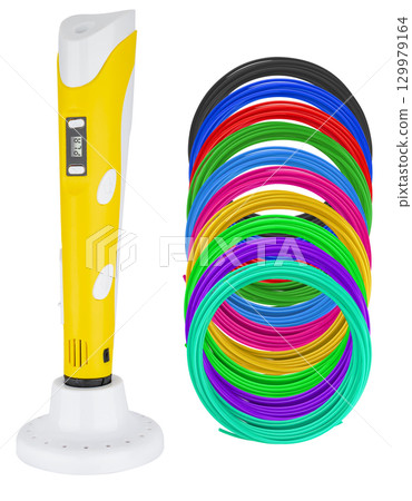 Modern 3D pen for creating unique three-dimensional models. Modern 3D pen for creating unique three-dimensional models. 129979164