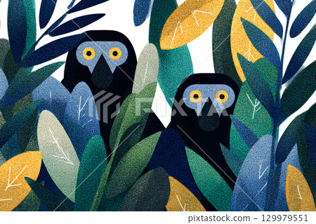 Artistic illustration of a tarsier in the forest 129979551
