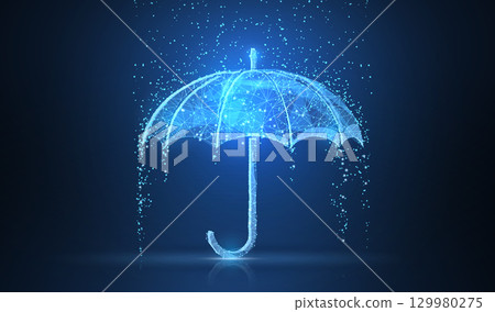 Vector umbrella rain protection. Vector umbrella rain protection. 129980275