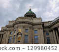 Kazan Cathedral Facade With Dome and Colonnade 129980452