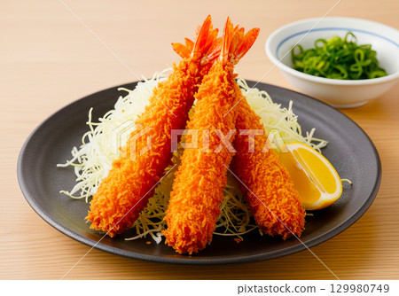 美味的炸蝦菜 129980749