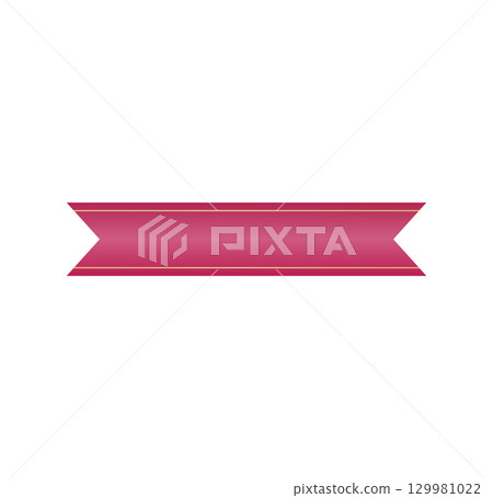 Beautiful red gradient and gold simple decorative ribbon string illustration 129981022