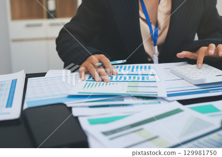 Success, audience with an applause and in a business meeting at work with a lens flare together. Achievement or celebration, motivation and businesspeople clapping hands for good news or support 129981750