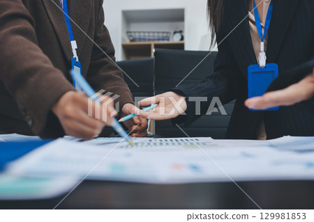 Success, audience with an applause and in a business meeting at work with a lens flare together. Achievement or celebration, motivation and businesspeople clapping hands for good news or support 129981853