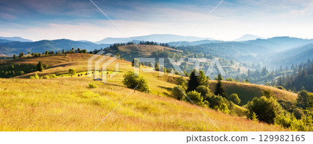 sunny mountain landscape sunny mountain landscape 129982165