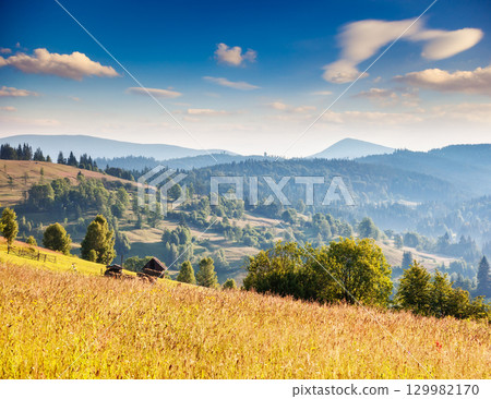 sunny mountain landscape 129982170