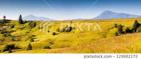 sunny mountain landscape 129982172