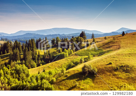 sunny mountain landscape 129982180