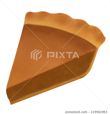 Cut pumpkin pie 129982963