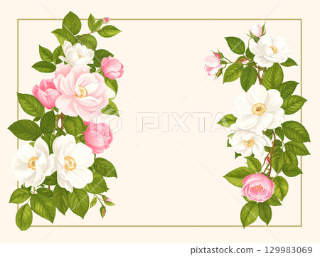 美麗的花朵明信片 129983069