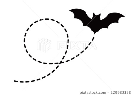 Halloween Material: Simple Bat Silhouette 129983358