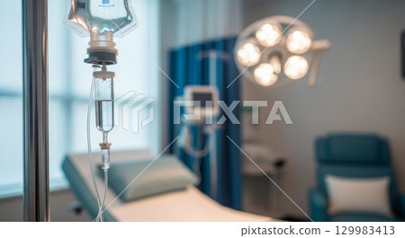Medical IV Drip in Modern Hospital Operating Room 129983413