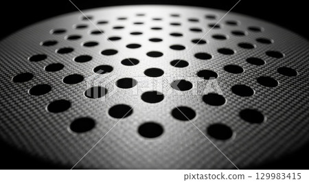 Perforated Metal Surface with Circular Pattern 129983415