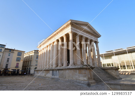 Maison Carrée, an ancient Roman temple in Nîmes, France (photographed on August 15, 2025) Maison Carrée, an ancient Roman temple in Nîmes, France (photographed on August 15, 2025) 129983537