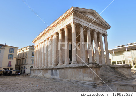 Maison Carrée, an ancient Roman temple in Nîmes, France (photographed on August 15, 2025) Maison Carrée, an ancient Roman temple in Nîmes, France (photographed on August 15, 2025) 129983538