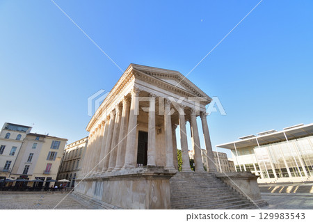 Maison Carrée, an ancient Roman temple in Nîmes, France (photographed on August 15, 2025) 129983543