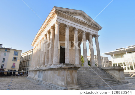 Maison Carrée, an ancient Roman temple in Nîmes, France (photographed on August 15, 2025) Maison Carrée, an ancient Roman temple in Nîmes, France (photographed on August 15, 2025) 129983544