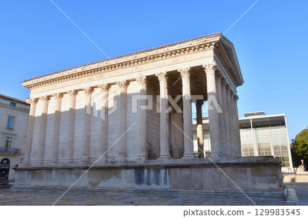 Maison Carrée, an ancient Roman temple in Nîmes, France (photographed on August 15, 2025) Maison Carrée, an ancient Roman temple in Nîmes, France (photographed on August 15, 2025) 129983545