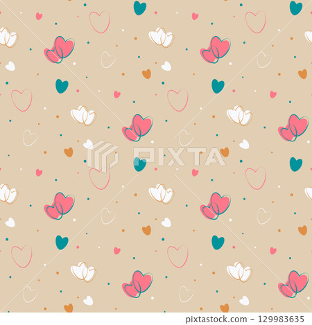 seamless background with little hearts 129983635