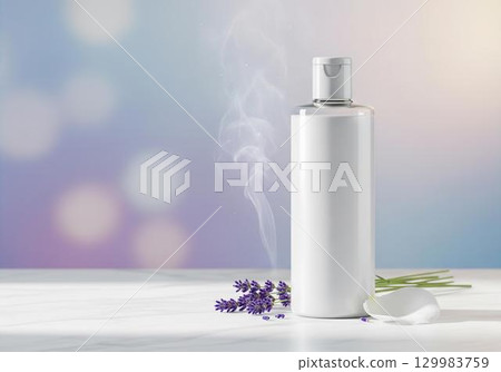 Cosmetics container on a minimalist background. Cosmetics container on a minimalist background. 129983759