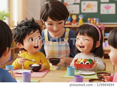 Fun mealtime for kindergarteners Fun mealtime for kindergarteners 129984894