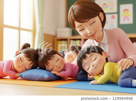 Fun nap time for kindergarteners 129984998
