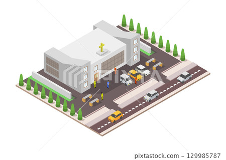Isometric church Isometric church 129985787