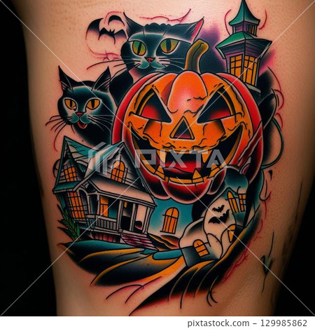 萬聖節紋身 129985862