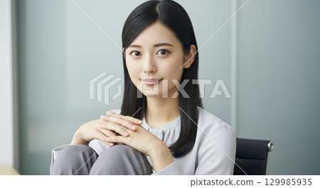Business woman working in the office 129985935