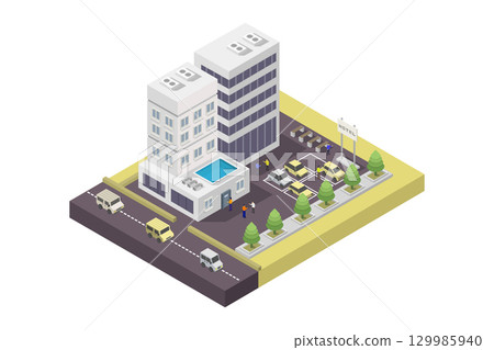 Isometric hotel Isometric hotel 129985940