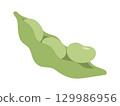 A cute illustration of edamame beans, perfect as a summer snack 129986956