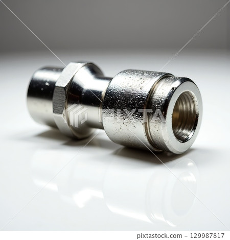 Metallic Pipe Fitting Component with Smooth Surface Reflection 129987817