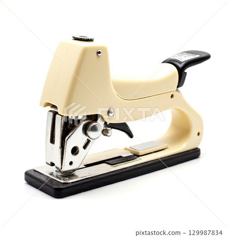 High-Quality Stapler on White Background for Office Supplies 129987834