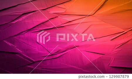 Abstract geometric texture in vibrant pink and orange tones for modern backdrop design 129987879