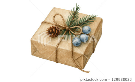 水彩聖誕禮物盒 129988023