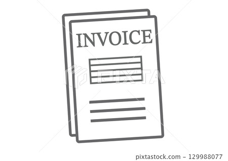 Illustration of a business document icon showing an invoice 129988077