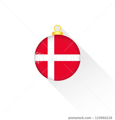 Denmark National Flag Christmas Decoration. 129988226