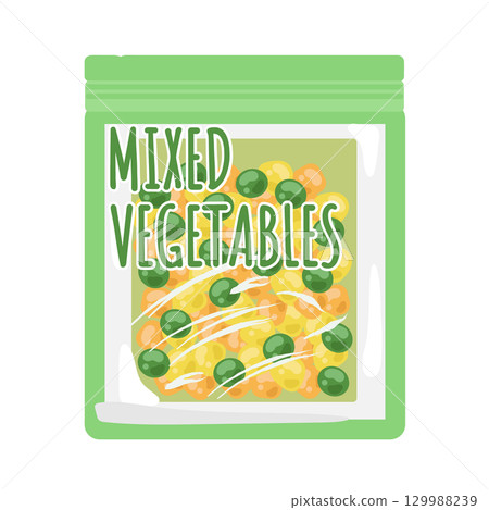 袋裝冷凍混合蔬菜插圖 129988239