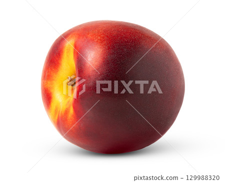 Ripe nectarine peach fruit isolated with clipping path. Ripe nectarine peach fruit isolated with clipping path. 129988320