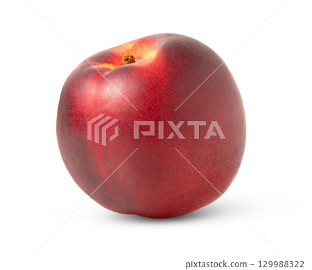 Nectarine peach fruit isolated with clipping path. 129988322