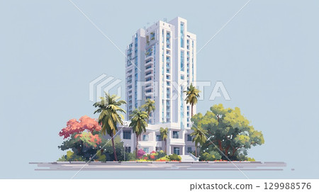 Scenery with a building 129988576