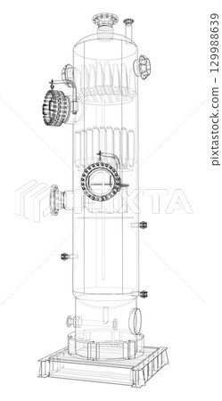 Industrial tank. Vector rendering of 3d 129988639