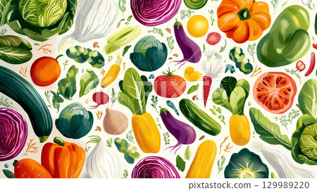各種蔬菜背景材料 129989220