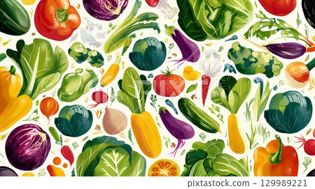 各種蔬菜圖案 各種蔬菜圖案 129989221