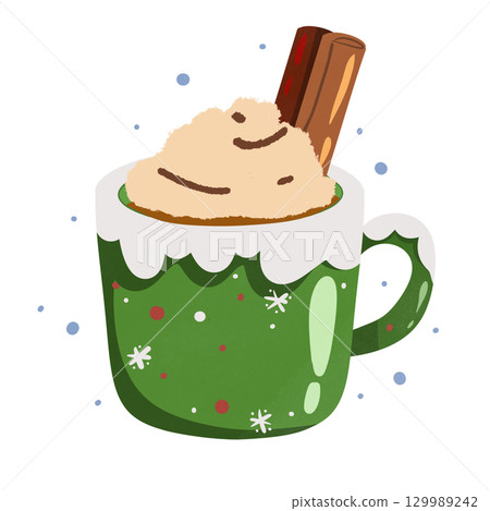 Christmas cup of coffee Christmas cup of coffee 129989242