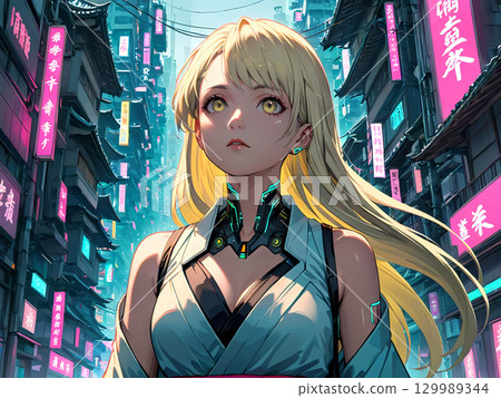 一位金髮女子突然從長眠中醒來，不知為何，徘徊在一座完全變樣的近未來城市的街道上。 129989344