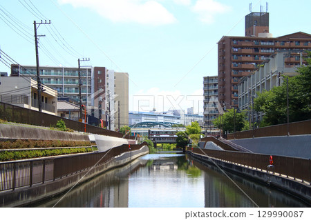 東武龜戶線 10050 系列列車橫渡北宿川（東京都江東區） 129990087