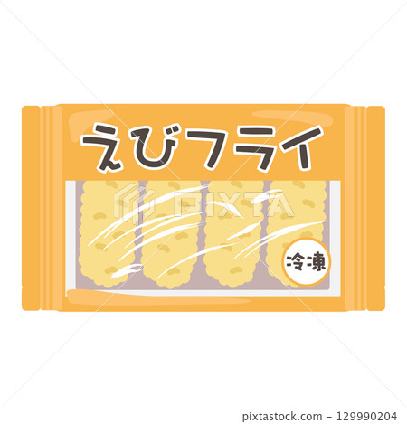袋裝冷凍炸蝦插圖 129990204