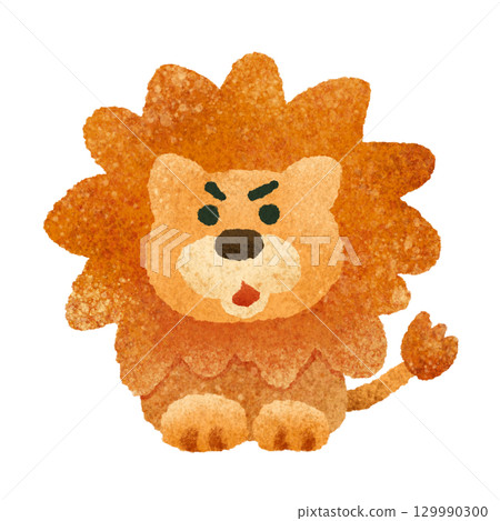 cute lion hand drawn illustration material cute lion hand drawn illustration material 129990300